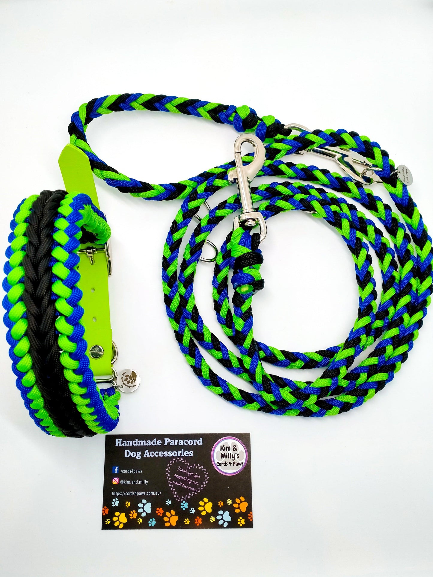 Adjustable Lead - 6 Strand Half Round Braid cords4paws Paracord Handmade Dog Accessories Customizable Made in Germany Shipping worldwide