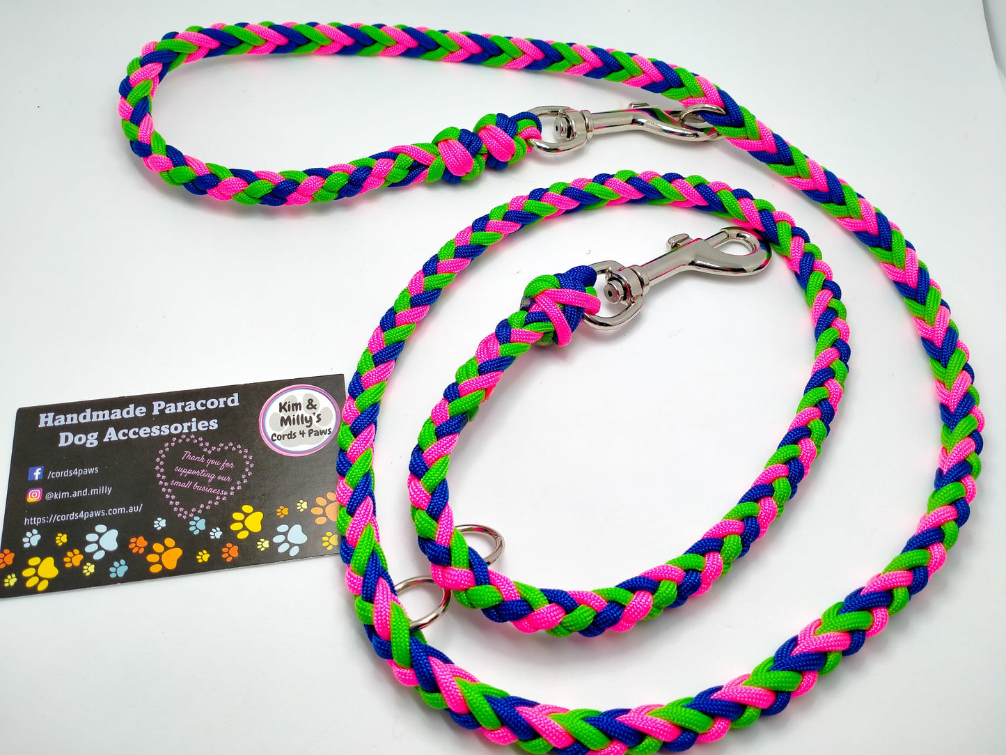 Adjustable Lead - 6 Strand Half Round Braid cords4paws Paracord Handmade Dog Accessories Customizable Made in Germany Shipping worldwide