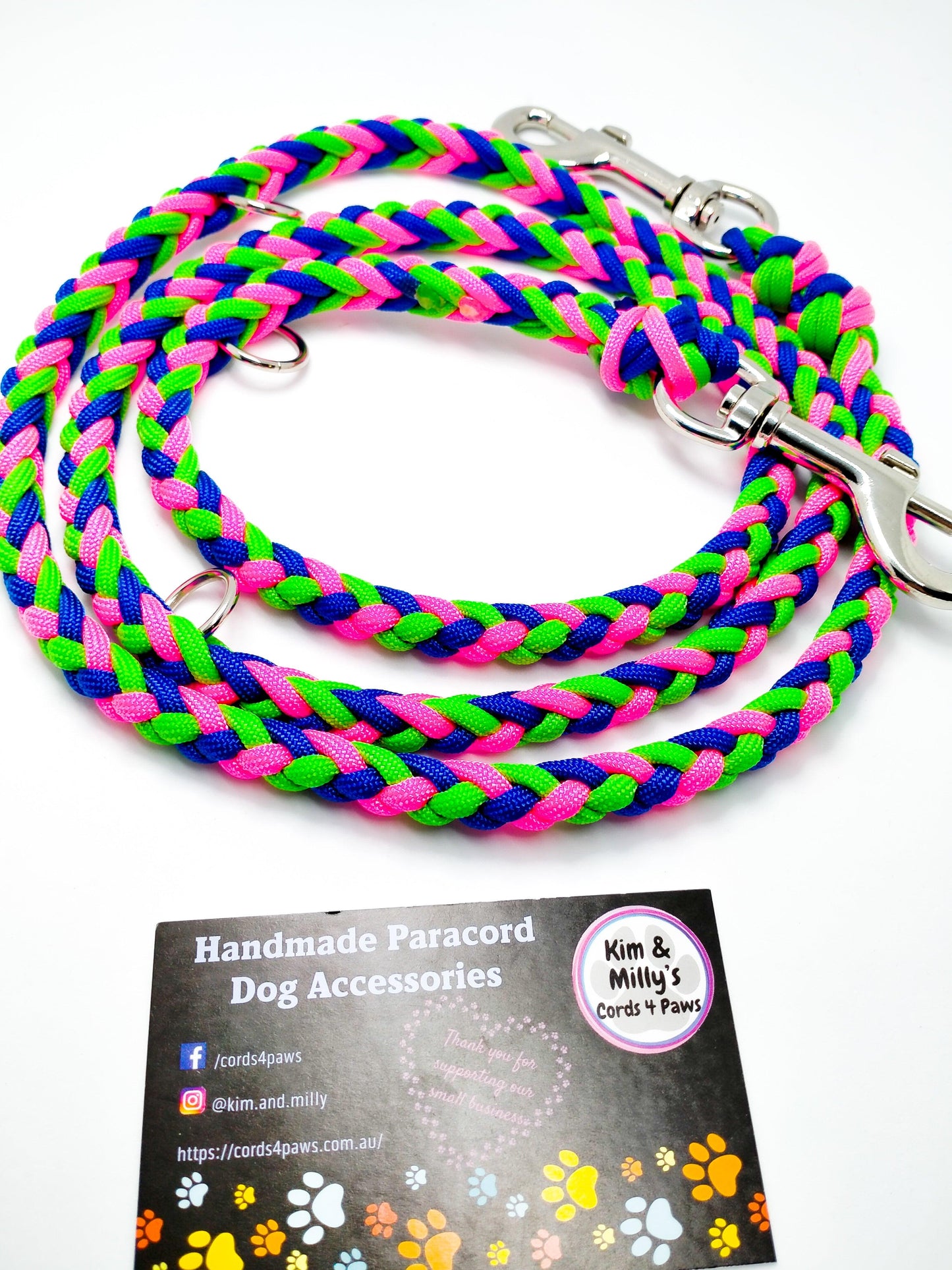 Adjustable Lead - 6 Strand Half Round Braid cords4paws Paracord Handmade Dog Accessories Customizable Made in Germany Shipping worldwide