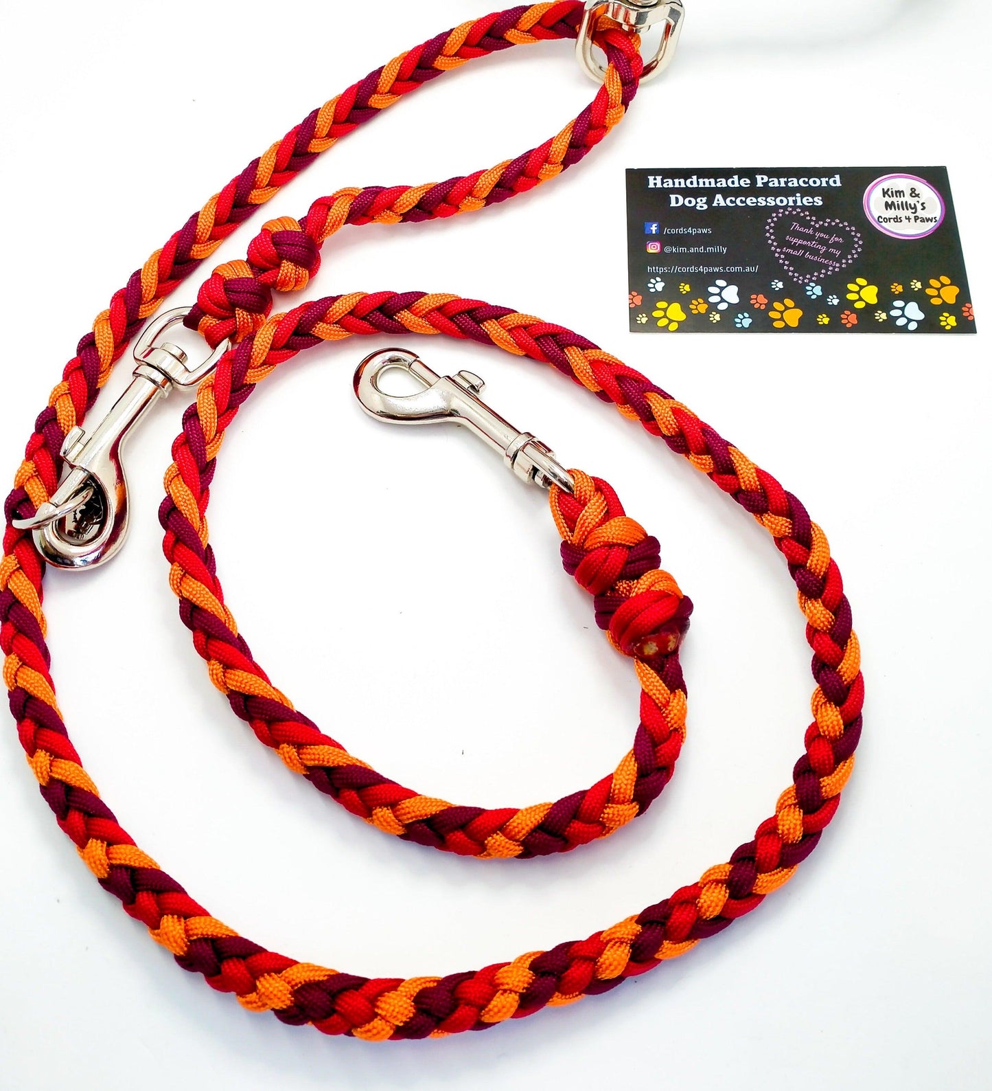 Adjustable Lead - 6 Strand Half Round Braid cords4paws Paracord Handmade Dog Accessories Customizable Made in Germany Shipping worldwide