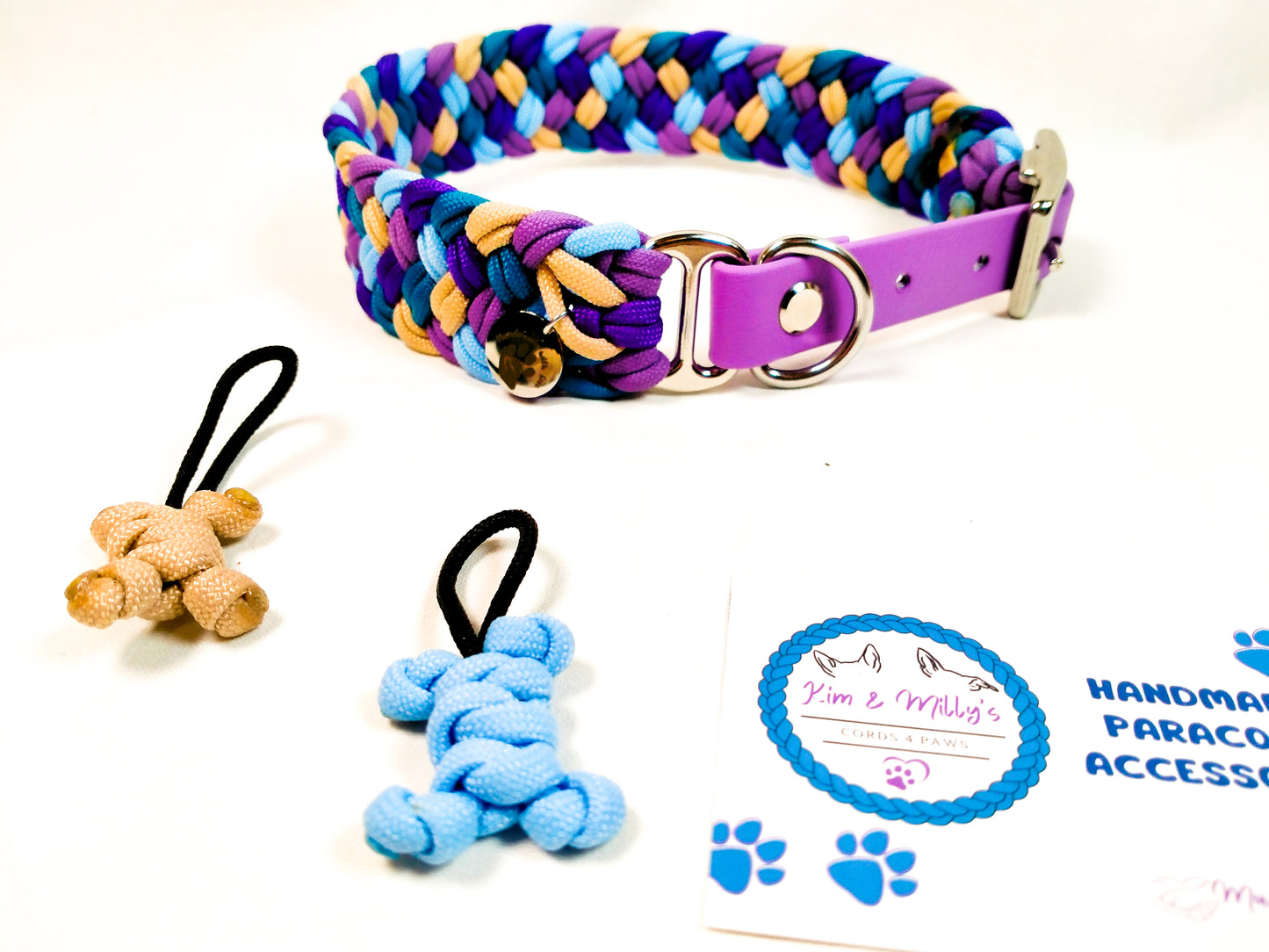 Pre-Made: Milly's Rainbow Collar, 36 - 44cm Kim & Milly's Cords 4 Paws Paracord Handmade Dog Accessories Customizable Made in Germany Shipping worldwide