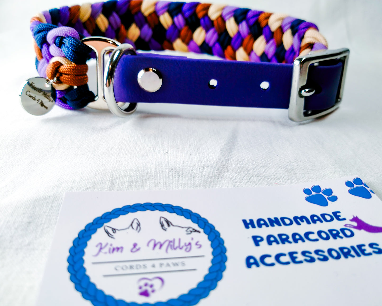 Pre-Made: Milly's Rainbow Collar, 32-41cm Kim & Milly's Cords 4 Paws Paracord Handmade Dog Accessories Customizable Made in Germany Shipping worldwide
