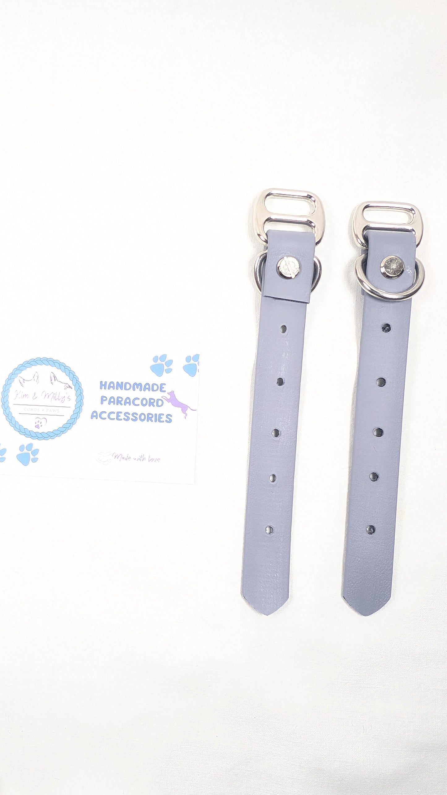 BioThane - Adapters 19mm Gray (GY523) Kim & Milly's Cords 4 Paws Paracord Handmade Dog Accessories Customizable Made in Germany Shipping worldwide