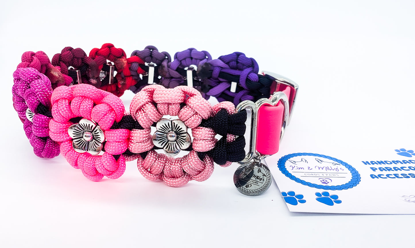 DELUXE EDITION: Kimmy's Blooms Collar Kim & Milly's Cords 4 Paws Paracord Handmade Dog Accessories Customizable Made in Germany Shipping worldwide