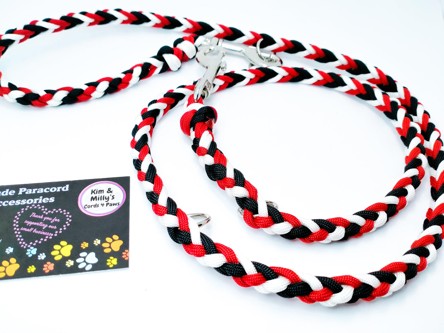 Adjustable Lead - 6 Strand Half Round Braid cords4paws Paracord Handmade Dog Accessories Customizable Made in Germany Shipping worldwide