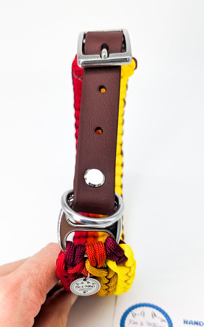 Pre Made Collar: Kim's River Bar, Sunrise colours, 35-44cm Kim & Milly's Cords 4 Paws Paracord Handmade Dog Accessories Customizable Made in Germany Shipping worldwide