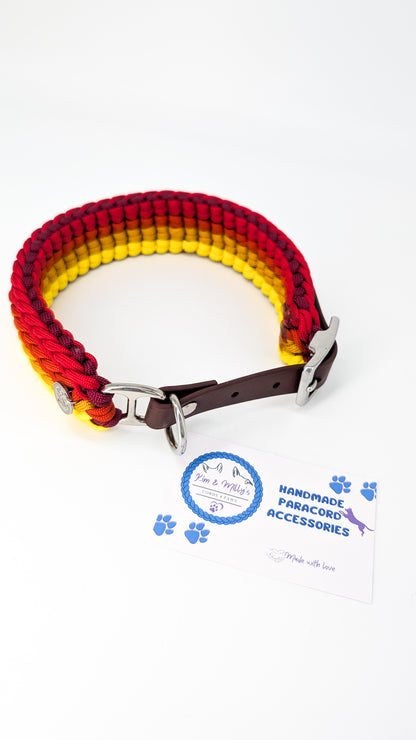 Pre Made Collar: Kim's River Bar, Sunrise colours, 35-44cm Kim & Milly's Cords 4 Paws Paracord Handmade Dog Accessories Customizable Made in Germany Shipping worldwide