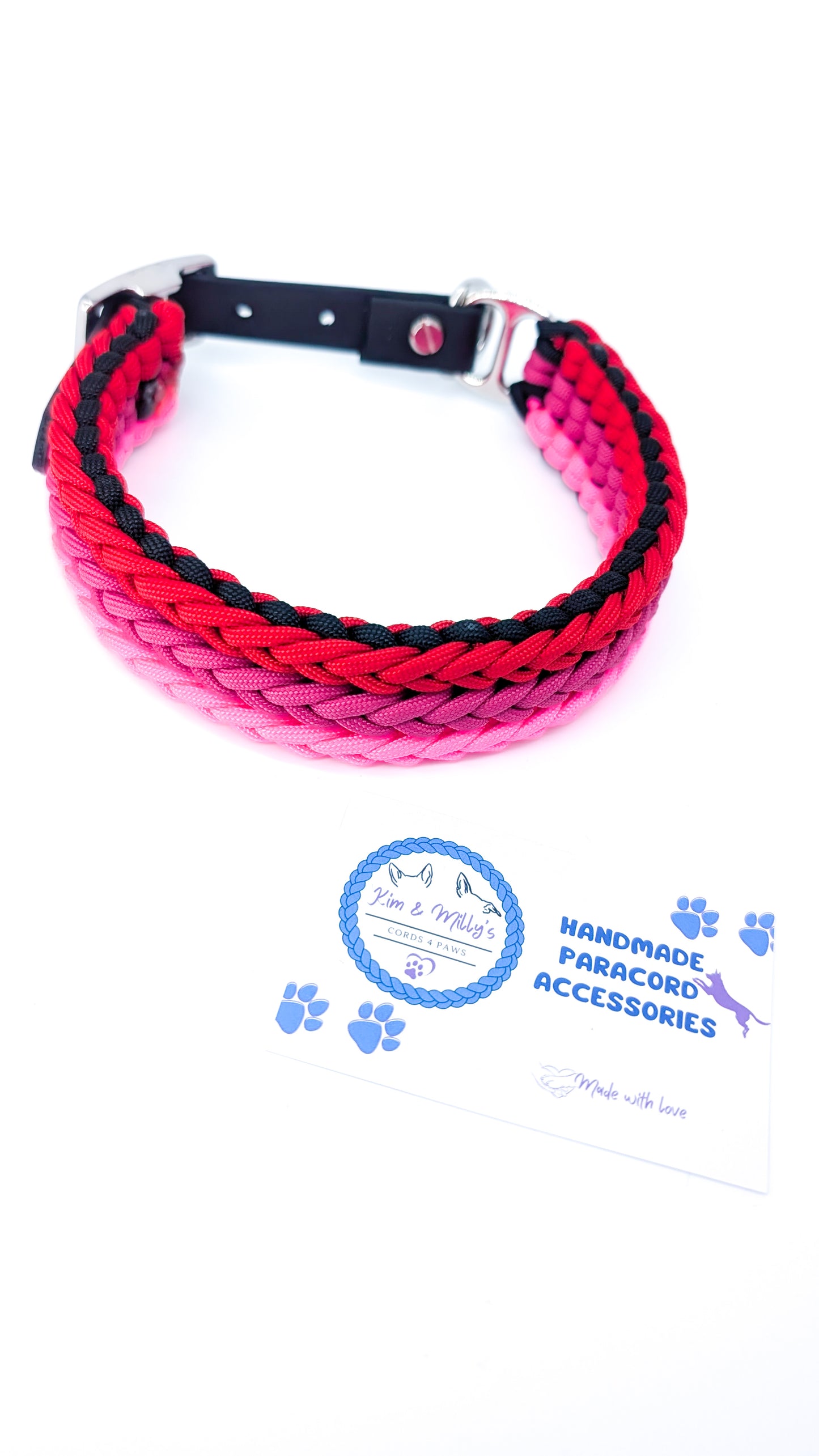 Pre Made Collar: Kim's River Bar, Girly, 33-42cm Kim & Milly's Cords 4 Paws Paracord Handmade Dog Accessories Customizable Made in Germany Shipping worldwide