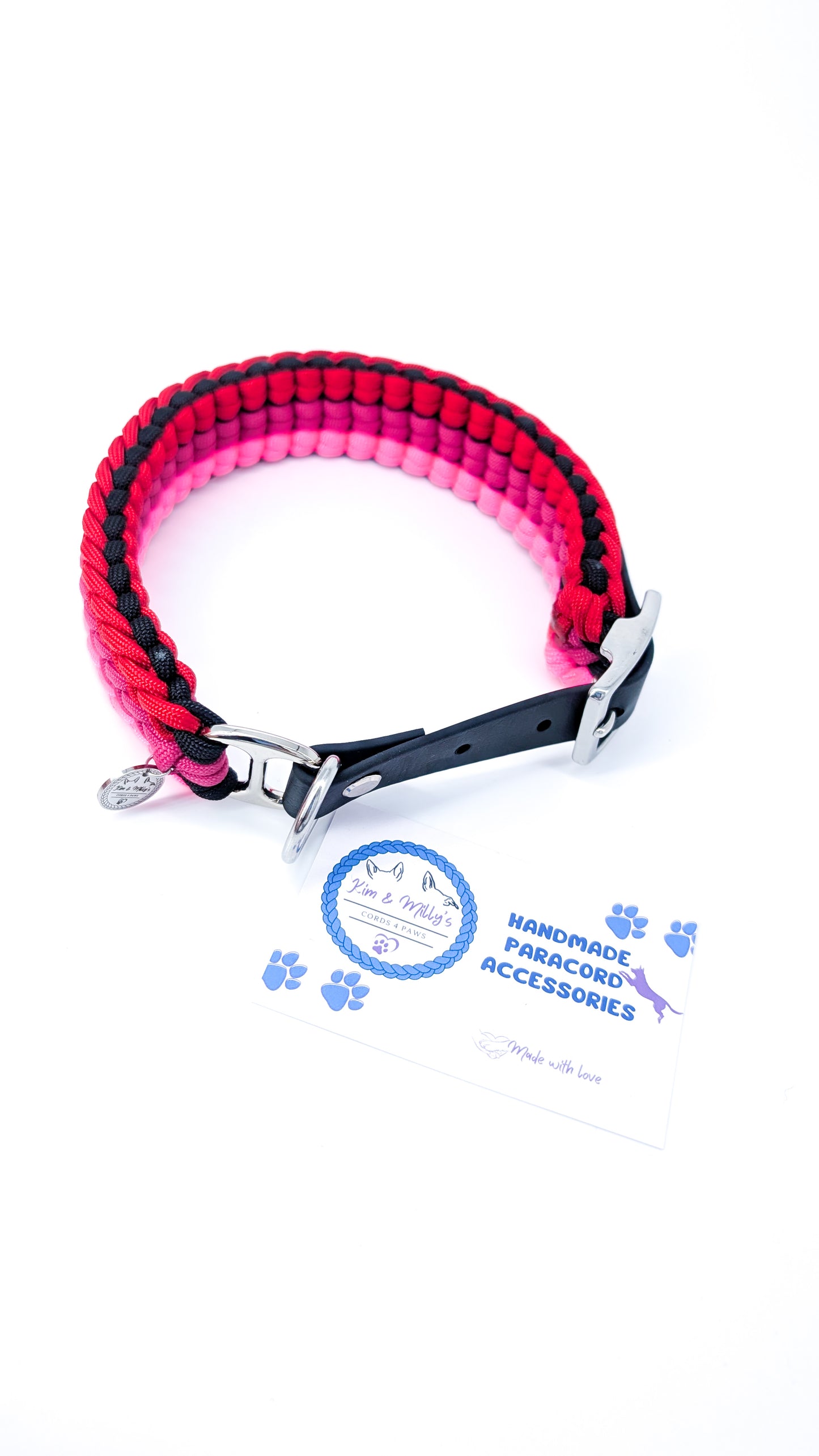 Pre Made Collar: Kim's River Bar, Girly, 33-42cm Kim & Milly's Cords 4 Paws Paracord Handmade Dog Accessories Customizable Made in Germany Shipping worldwide