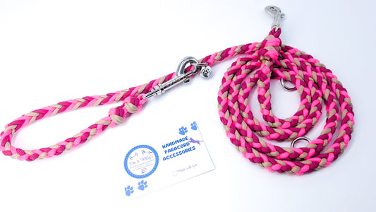 Pre Made Lead: 6 Strand adjustable Lead, 1.70m Kim & Milly's Cords 4 Paws Paracord Handmade Dog Accessories Customizable Made in Germany Shipping worldwide