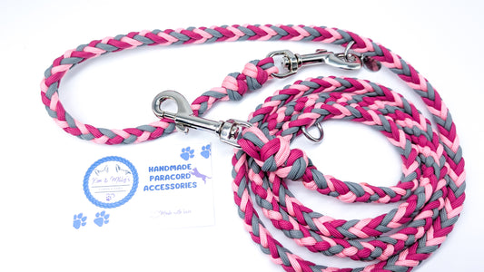 Pre Made Lead: 6 Strand Half Round Braid, 1.70m Kim & Milly's Cords 4 Paws Paracord Handmade Dog Accessories Customizable Made in Germany Shipping worldwide