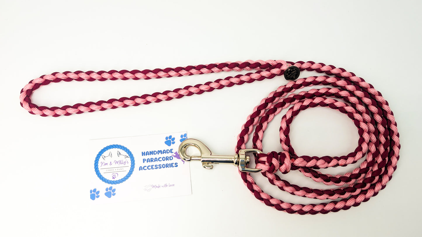 Pre Made Lead: 4 Strand Lead, 1.60m Kim & Milly's Cords 4 Paws Paracord Handmade Dog Accessories Customizable Made in Germany Shipping worldwide