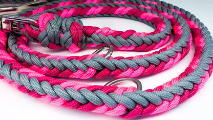 Pre Made Lead: Herringbone Adjustable Lead, 1.50m Kim & Milly's Cords 4 Paws Paracord Handmade Dog Accessories Customizable Made in Germany Shipping worldwide