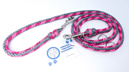 Pre Made Lead: Herringbone Adjustable Lead, 1.50m Kim & Milly's Cords 4 Paws Paracord Handmade Dog Accessories Customizable Made in Germany Shipping worldwide