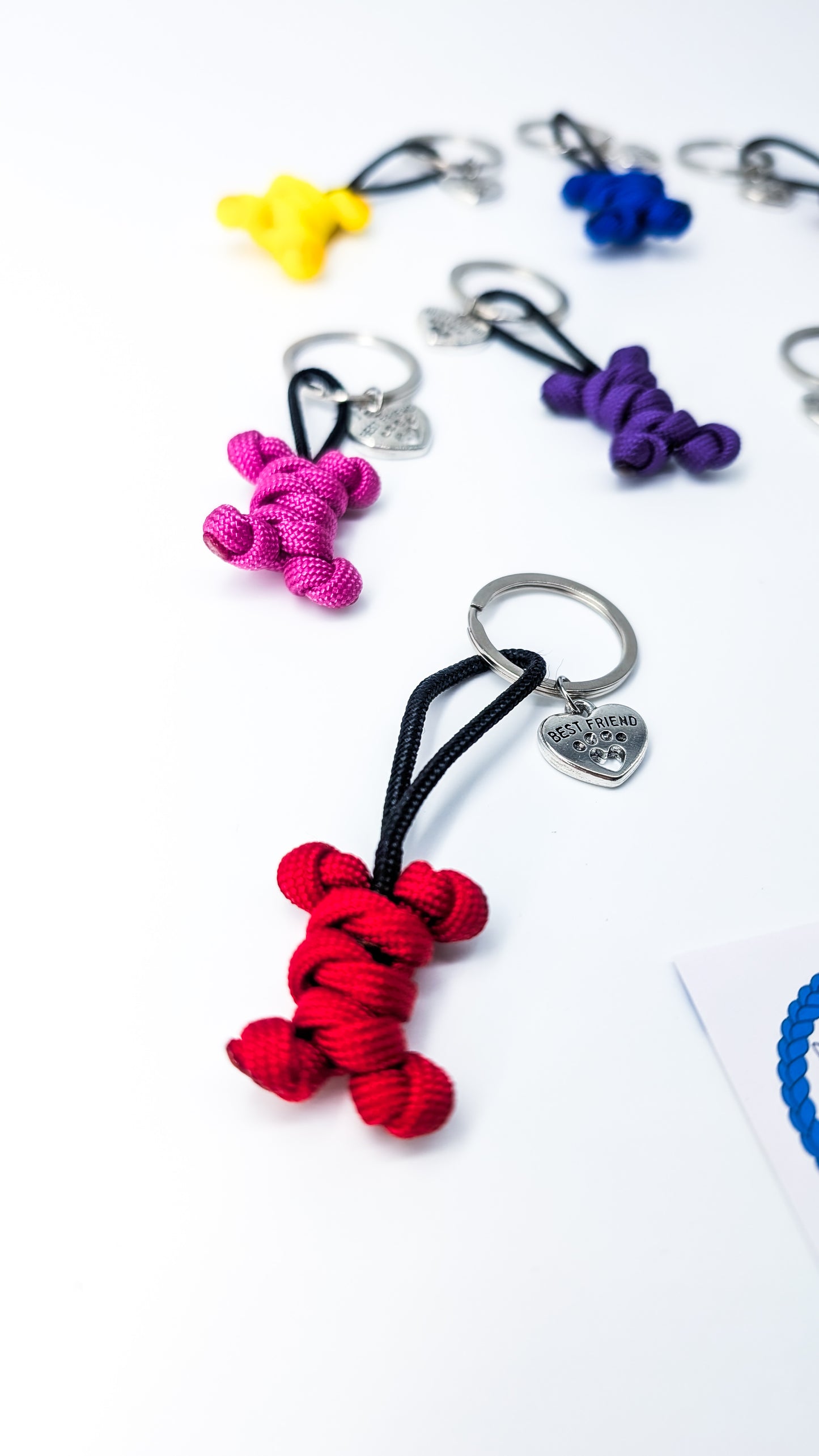 Key Chain - Little Bones Charms cords4paws Paracord Handmade Dog Accessories Customizable Made in Germany Shipping worldwide