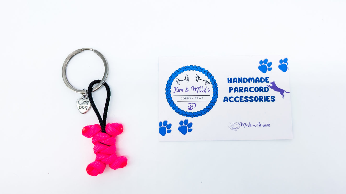 Key Chain - Little Bones Charms cords4paws Paracord Handmade Dog Accessories Customizable Made in Germany Shipping worldwide