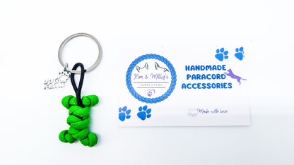 Key Chain - Little Bones Charms cords4paws Paracord Handmade Dog Accessories Customizable Made in Germany Shipping worldwide