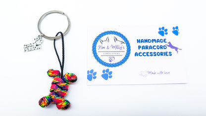 Key Chain - Little Bones Charms cords4paws Paracord Handmade Dog Accessories Customizable Made in Germany Shipping worldwide