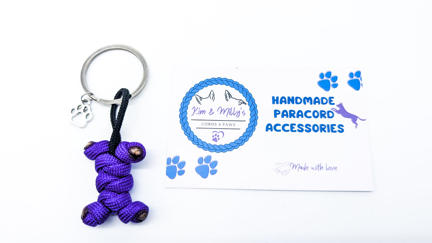 Key Chain - Little Bones Charms cords4paws Paracord Handmade Dog Accessories Customizable Made in Germany Shipping worldwide