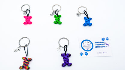 Key Chain - Little Bones Charms cords4paws Paracord Handmade Dog Accessories Customizable Made in Germany Shipping worldwide