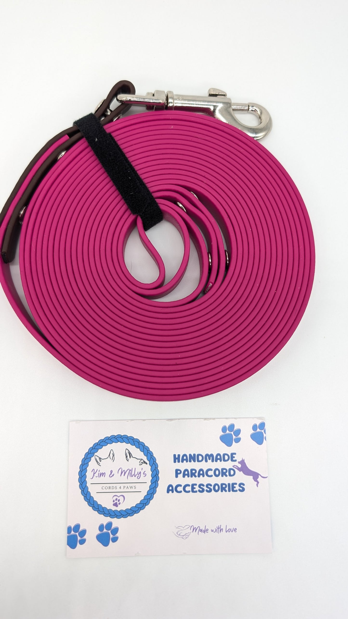 Pre-Made 5m BioThane Long Lines Kim & Milly's Cords 4 Paws Paracord Handmade Dog Accessories Customizable Made in Germany Shipping worldwide