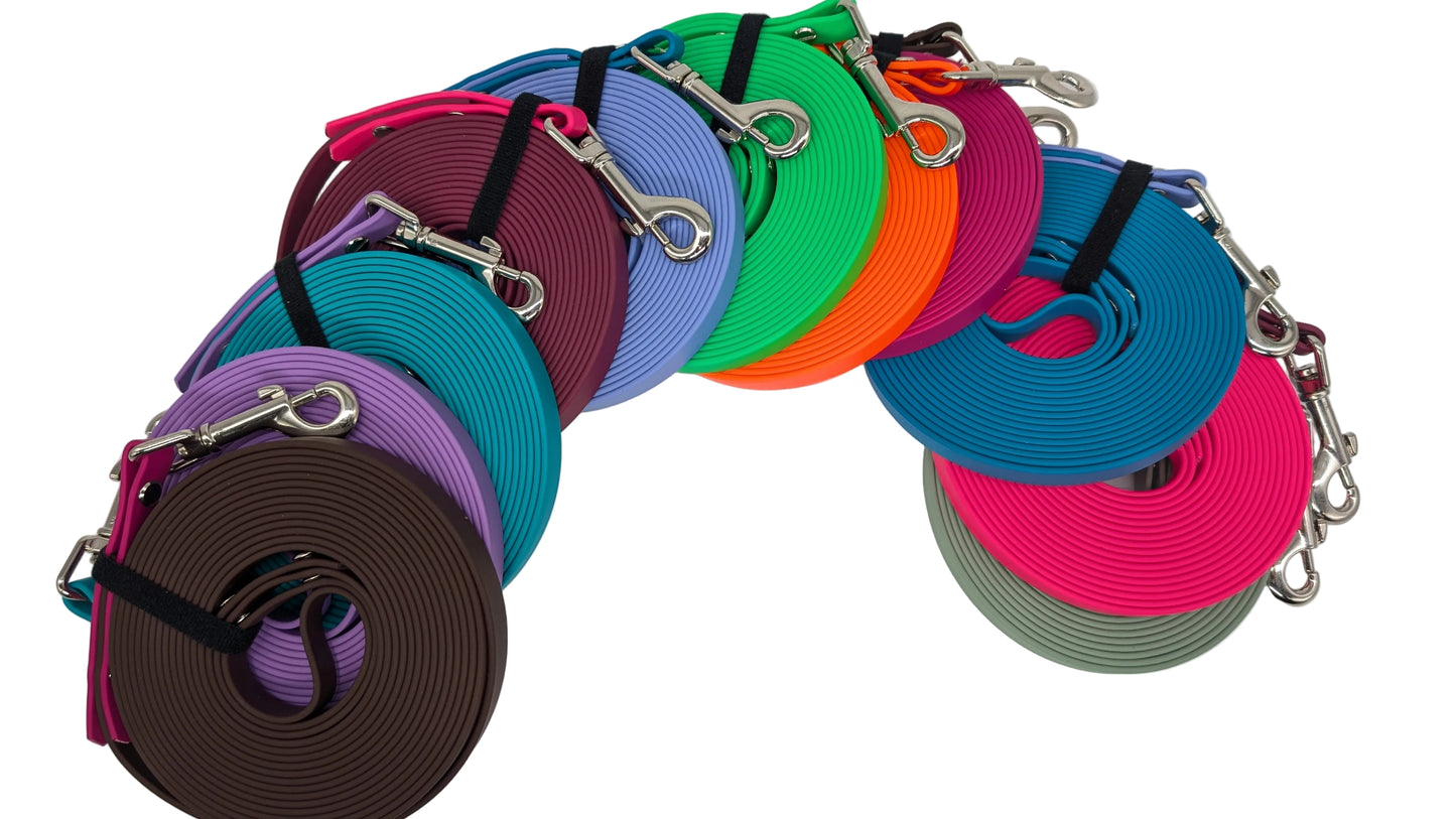 Pre-Made 5m BioThane Long Lines Kim & Milly's Cords 4 Paws Paracord Handmade Dog Accessories Customizable Made in Germany Shipping worldwide