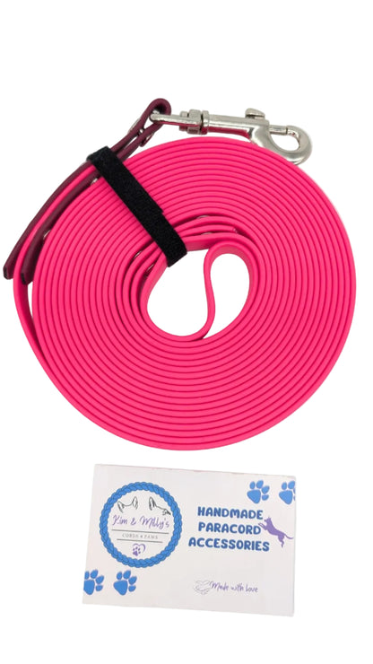 Pre-Made 5m BioThane Long Lines Kim & Milly's Cords 4 Paws Paracord Handmade Dog Accessories Customizable Made in Germany Shipping worldwide
