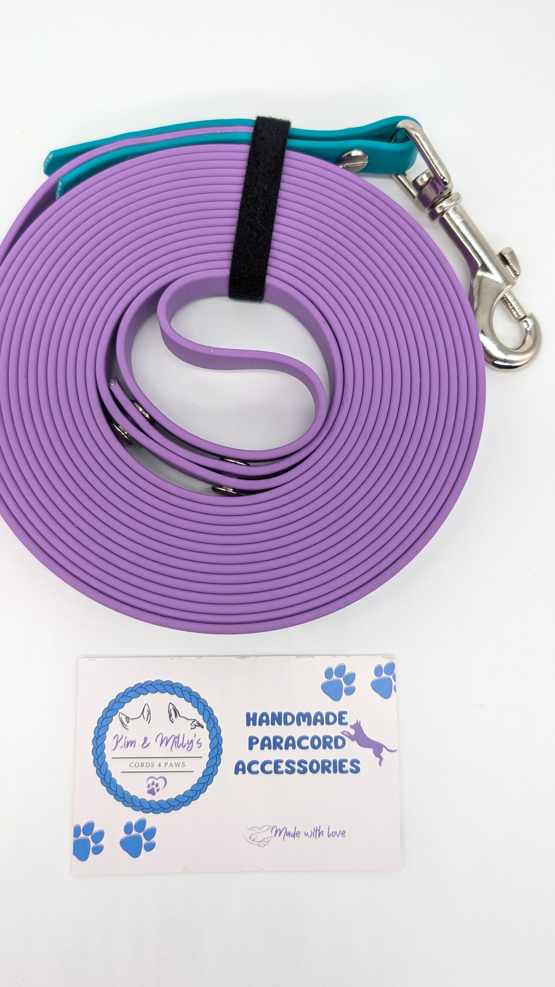 Pre-Made 5m BioThane Long Lines Kim & Milly's Cords 4 Paws Paracord Handmade Dog Accessories Customizable Made in Germany Shipping worldwide