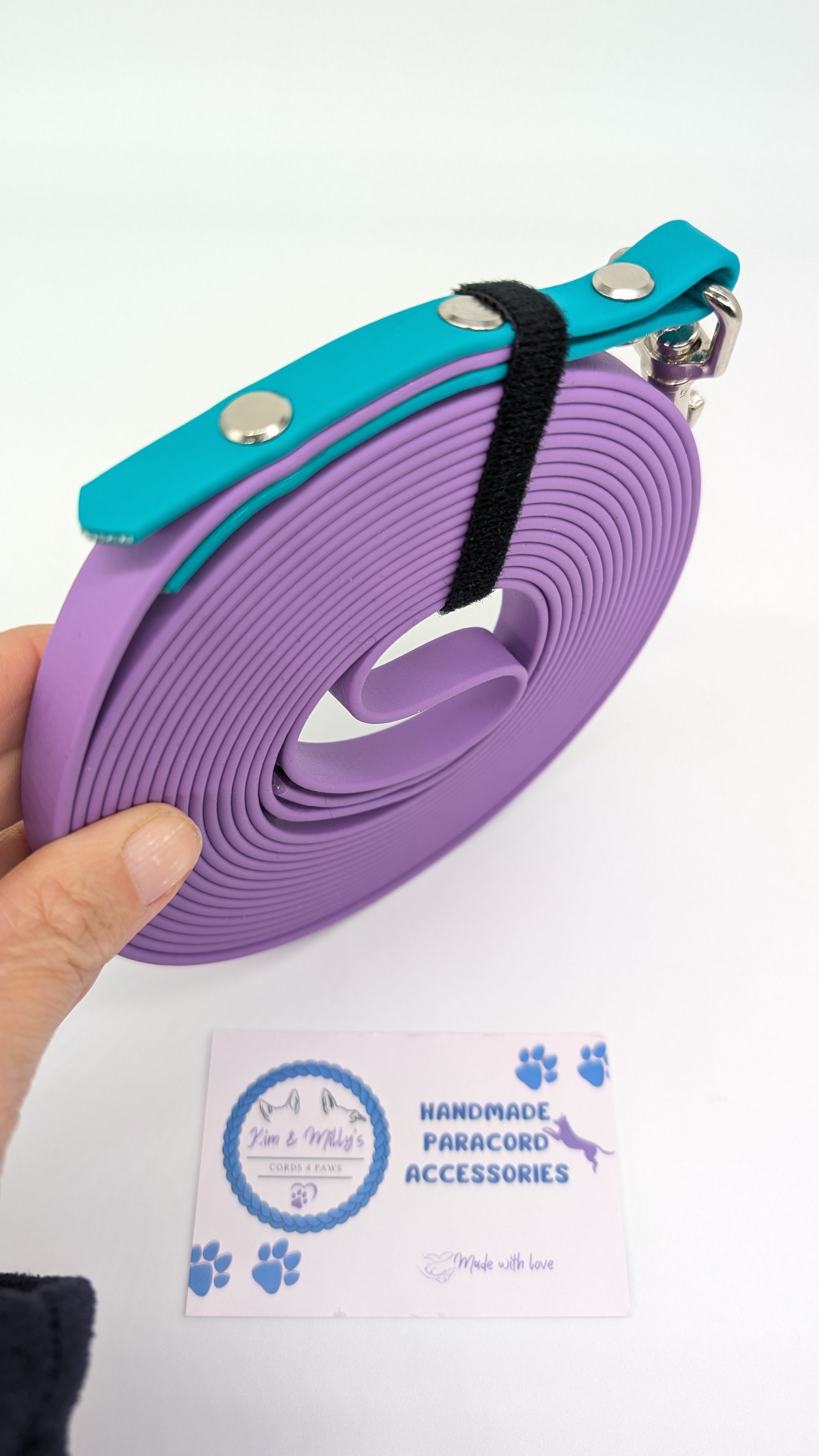 Pre-Made 5m BioThane Long Lines Amethyst Kim & Milly's Cords 4 Paws Paracord Handmade Dog Accessories Customizable Made in Germany Shipping worldwide
