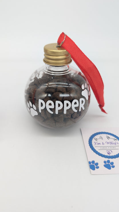 Christmas Baubles Dog  & Cat - Custom Text