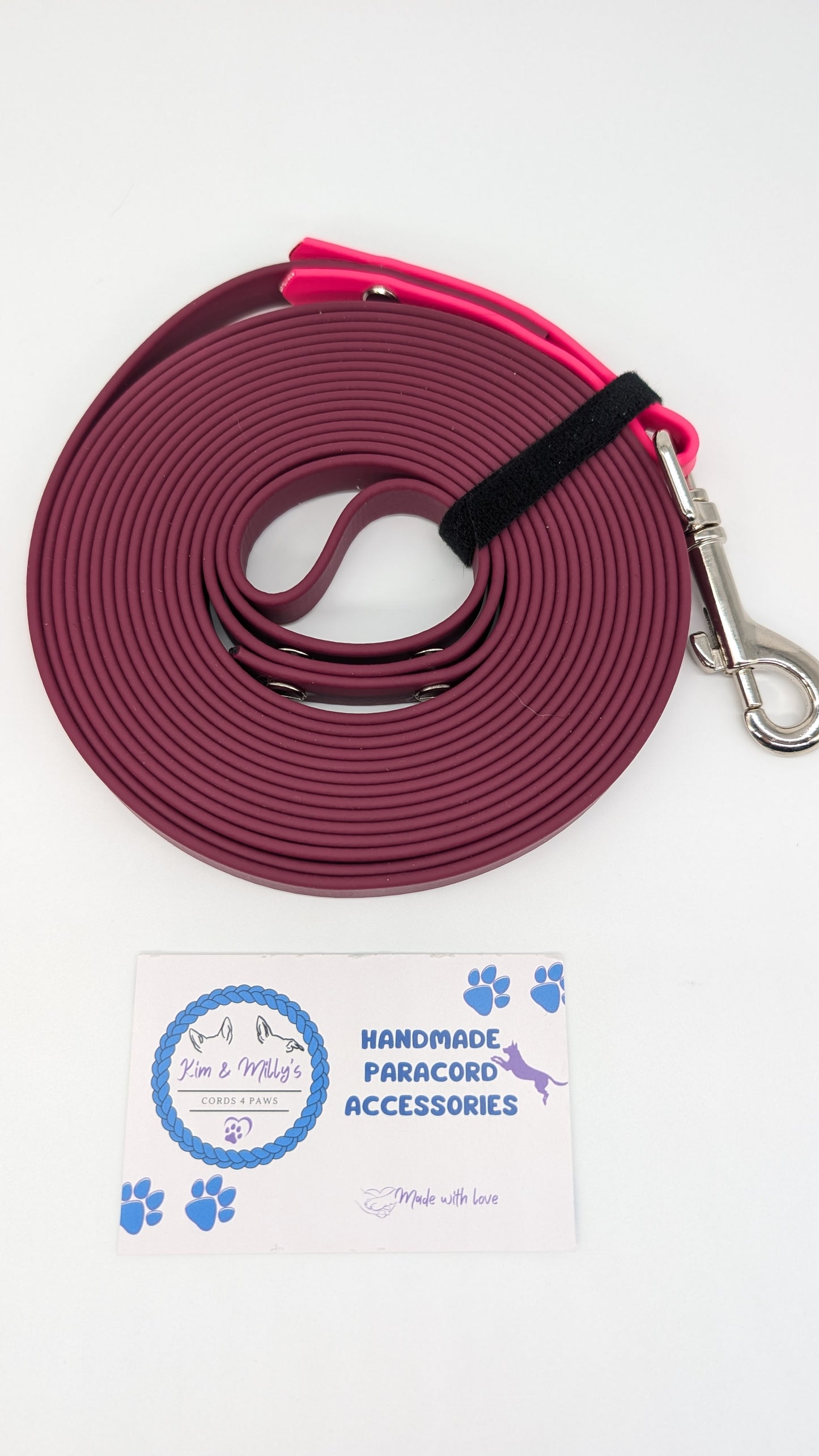 Pre-Made 5m BioThane Long Lines Kim & Milly's Cords 4 Paws Paracord Handmade Dog Accessories Customizable Made in Germany Shipping worldwide