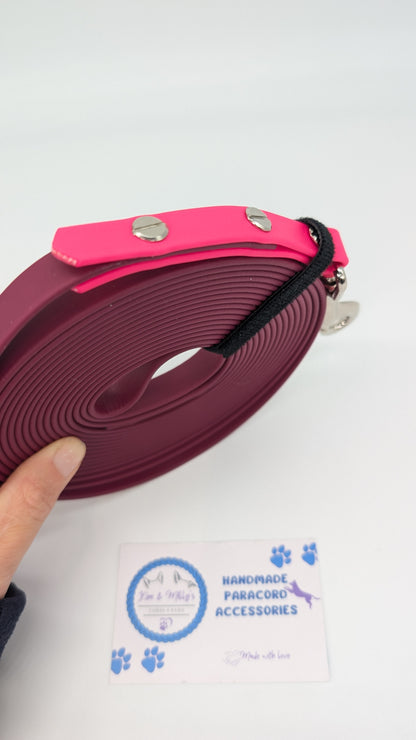Pre-Made 5m BioThane Long Lines Burgundy Kim & Milly's Cords 4 Paws Paracord Handmade Dog Accessories Customizable Made in Germany Shipping worldwide
